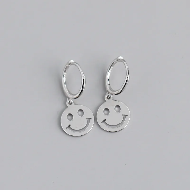 WOOZU Real 925 Sterling Silver Cute Lucky Smiley Face Pendant Dangle Earrings for Fashion Party Office Jewelry Accessories Gifts - Image 5