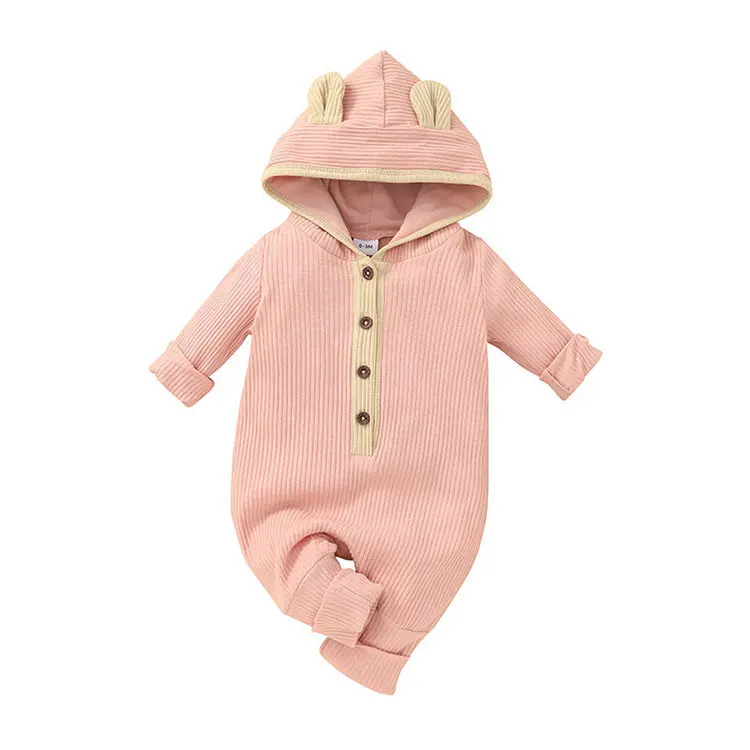 Mode Baby Kleidung Jungen Romper Baumwolle Langarm Mit Kapuze Baby-spielanzug Frühling Herbst Neugeborenen Mädchen Kleidung 3-12 Monate