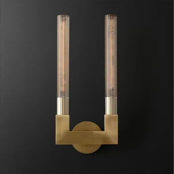 

American Retro Foyer Led Wall Lamp Bedroom Bedside Wall Sconce Copper/black/chrome Minimalist Wall Lights Deco Loft Luminaire AC