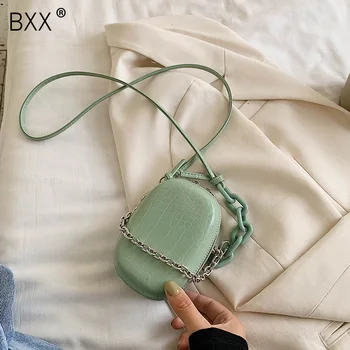 

[BXX] Crocodile Pattern Bags Lady PU Leather Crossbody Bags For Women 2020 Simple Shoulder Handbags Female Cross Body Bag HM728