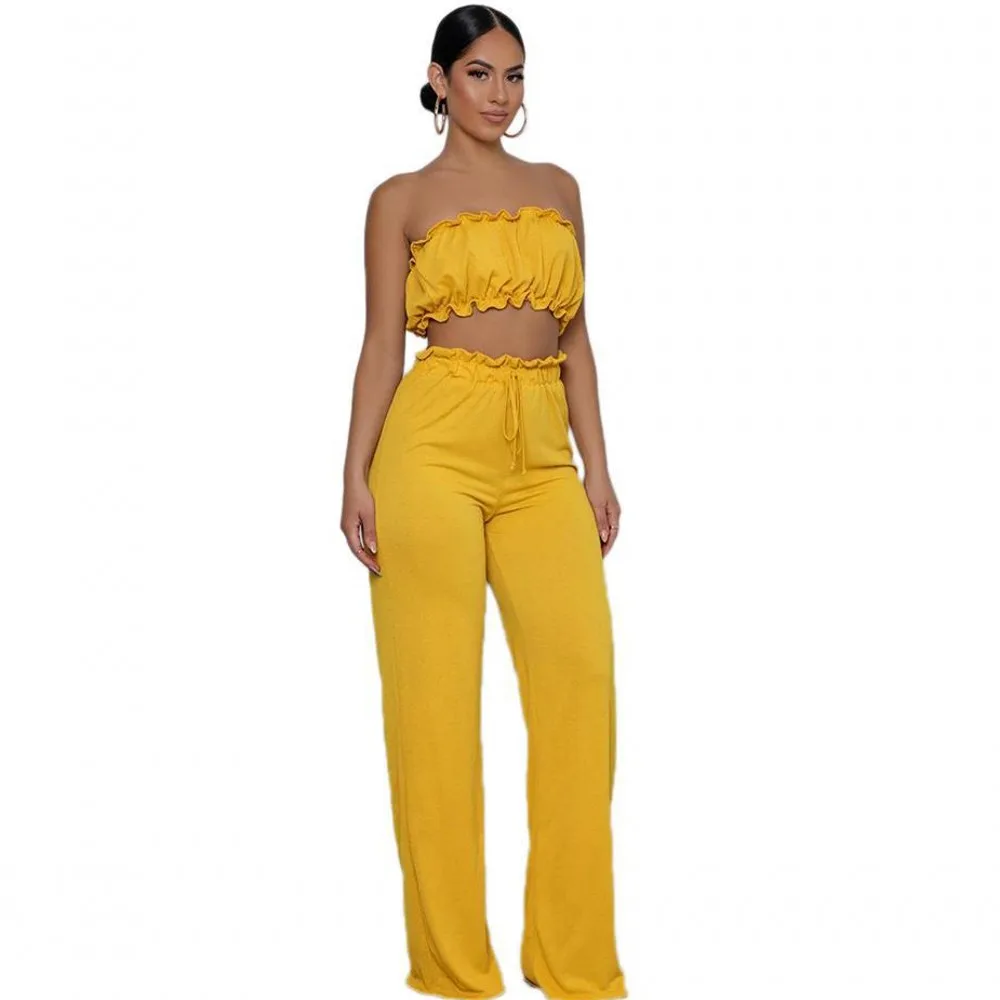 Pure Color Trousers Suit Sexy Women