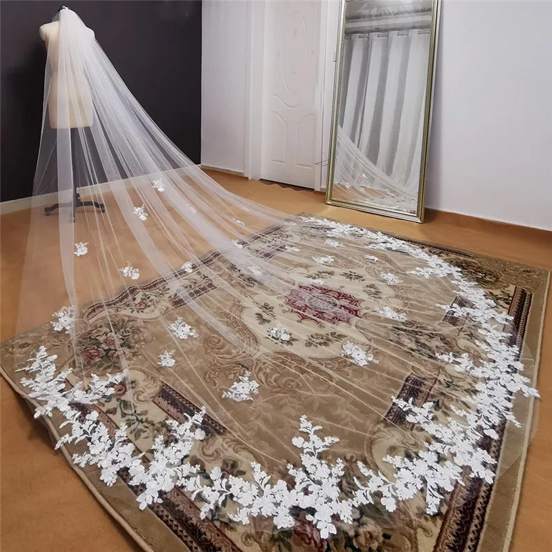 Cathedral Wedding Veil One Layer Wedding Veil With Comb