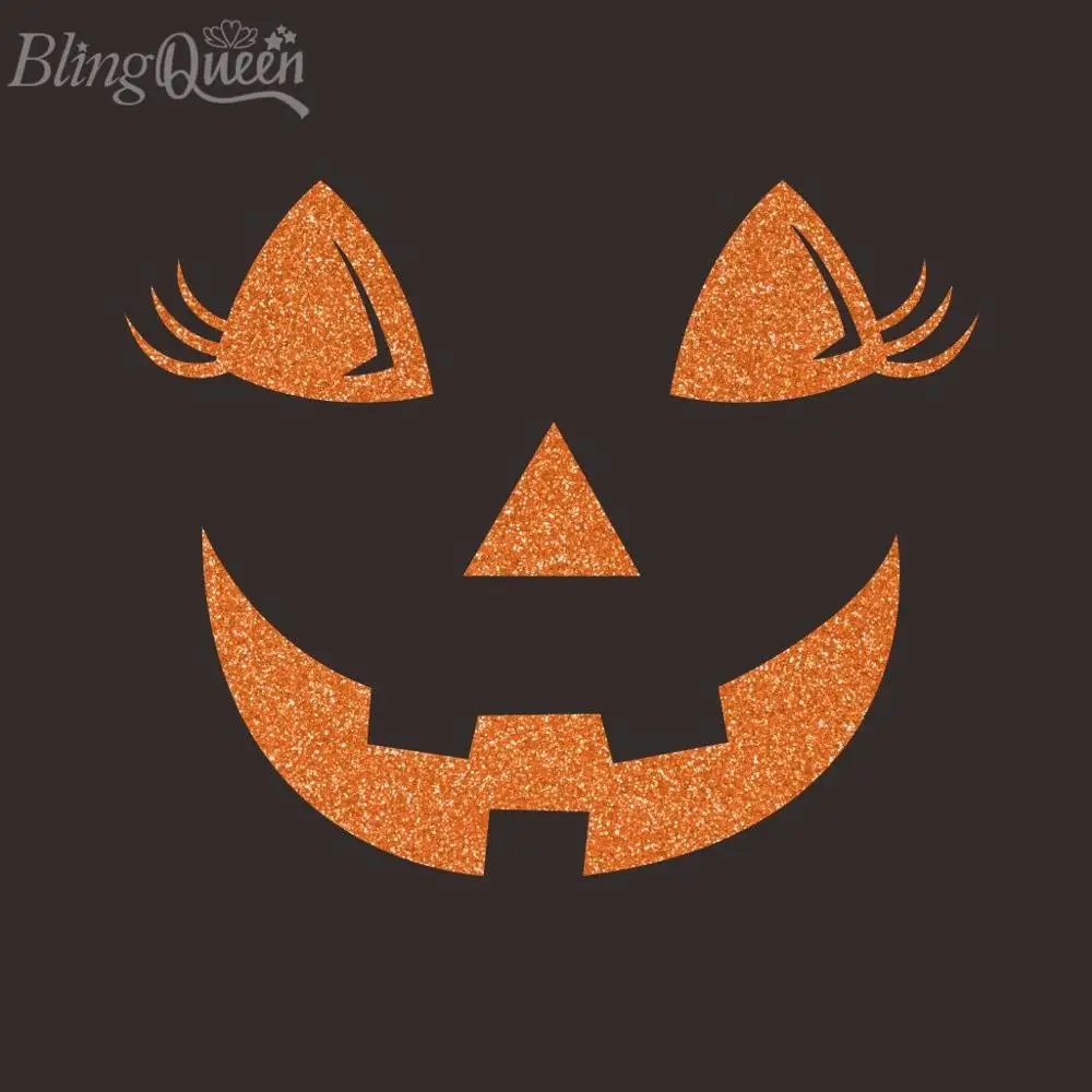 BlingQueen 12 шт./лот блестящая термоклейкая наклейка для одежды виниловая Джек О