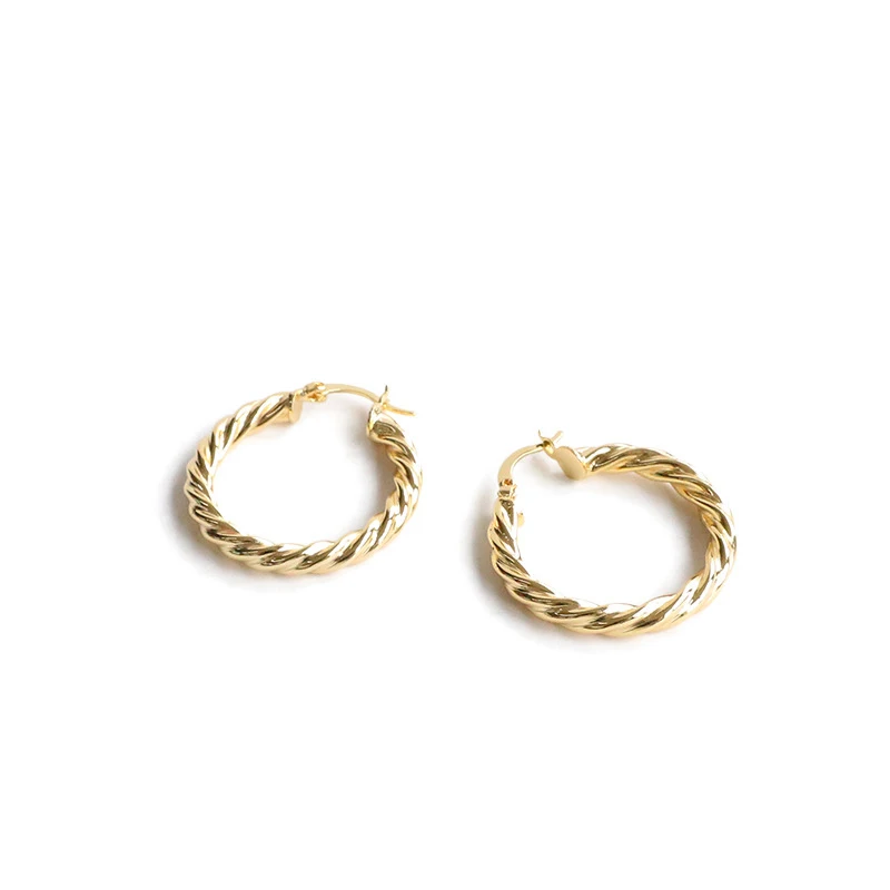INKDEW, Золотые серьги-кольца с узлом для женщин, скрученные полые круглые серьги с неровной обмоткой, изогнутые геометрические серьги