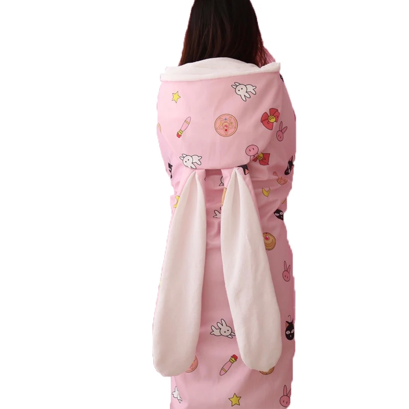 Аниме Сейлор Мун Луна кошка косплей плащ с капюшоном шаль одеяло для девочек и женщин прекрасные пижамы Сиеста зимняя плотная Удобная теплая одежда