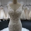 SL-176 Customized Sexy Deep V neck Sleeveless Mermaid Wedding Dress 2020 Long Train Wedding Gowns Vestido De Noiva 3