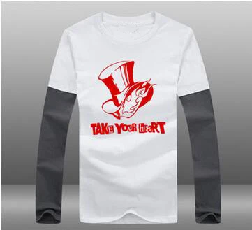 Persona 5 футболка игра мужская футболка с длинным рукавом футболка Летняя с коротким рукавом Хлопок TeesTops