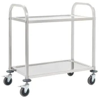 

[ES Warehouse] Kitchen trolley of 2 heights 107x55x90 cm stainless steel, Furniture Spain Drop Shipping
