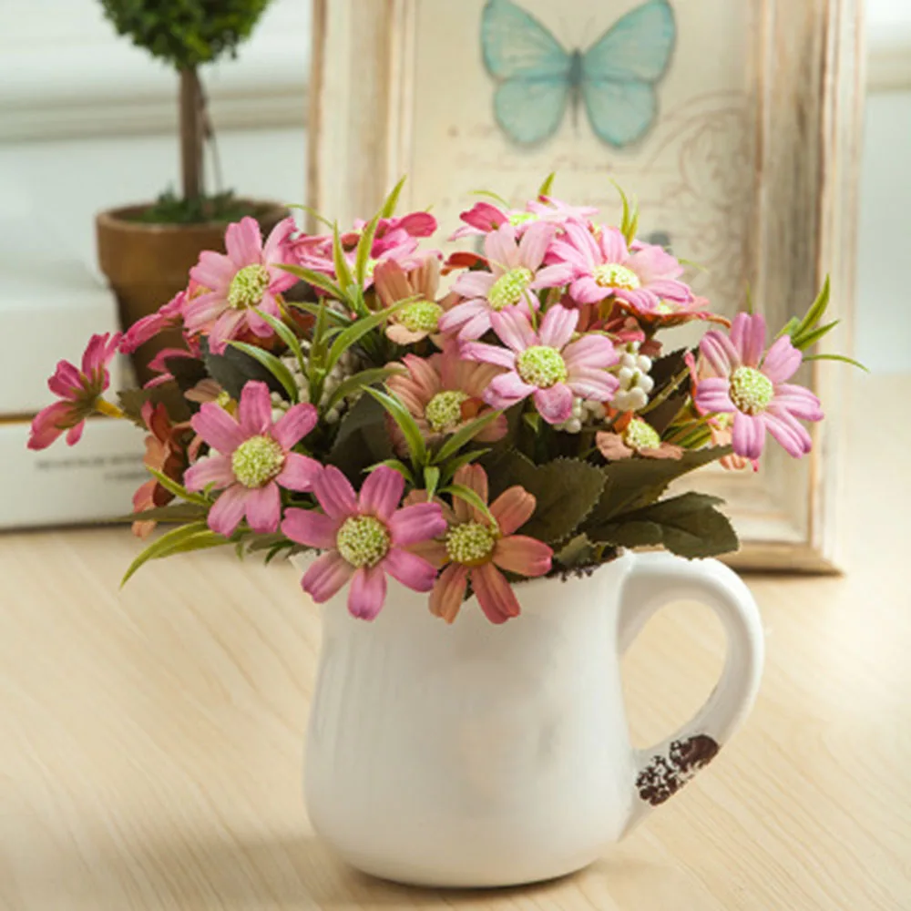 Искусственные цветы с 6 головками: букет из ромашки для невесты ручной работы