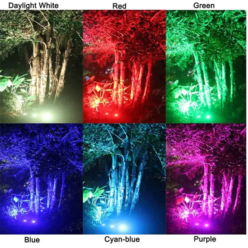 Waterproof RGB Color Change Led Decor Neon Low Voltage Landscape Lighting Christmas Outdoor Decoration Lawn Spotlights Treelight
