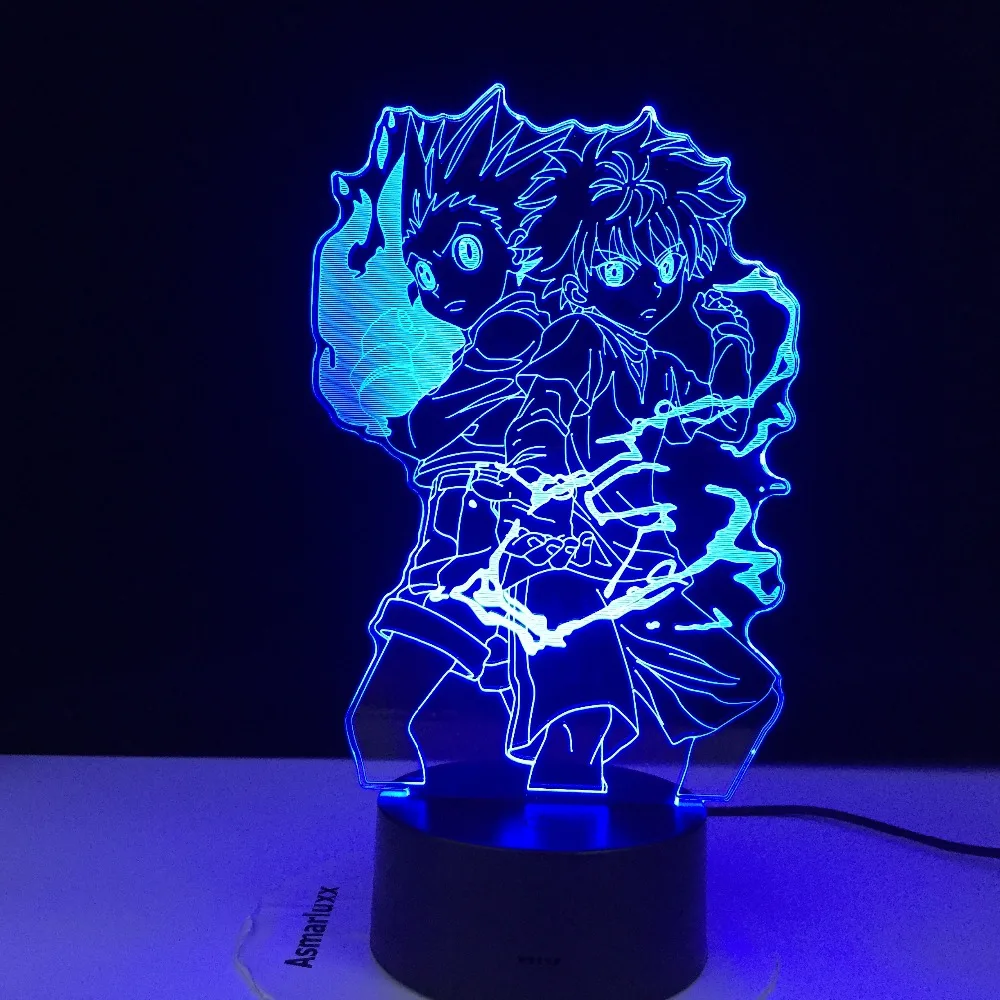 Светодиодный 3d светильник Охотник за аниме x HUNTER Gon и Killua ночник для детей