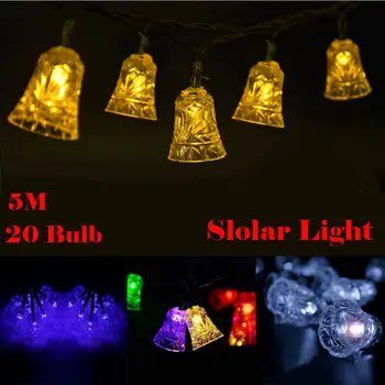 

20 Bell Bulbs LED Solar String Lights Garden Waterproof Decorate Light For Xmas