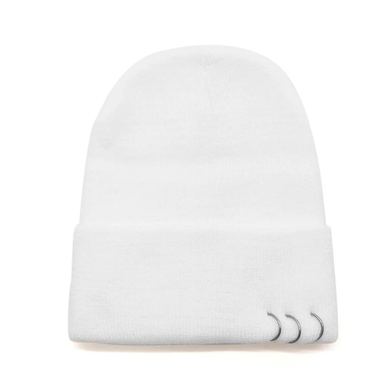 2021 Metal Ring Brimless Skullies Beanies Hats Hip Hop Caps Beanie Skullcap Street Hat Women Cap Men Bonnet Gorras Hombre Femme