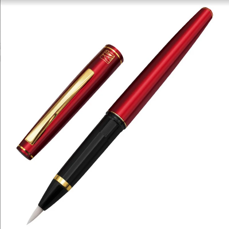 Japanese Wuzhu Calligraphy Brush Metal Pen Holder Lacquer Scripture Copying Calligraphy Practice Fountain Pen Inking Device