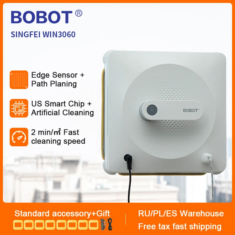 

BOBOT SINGFEI WIN3060 Electric Robot Window Cleaner with Detect the Edge Sensor Window Cleaning Washer Smart Path Planned