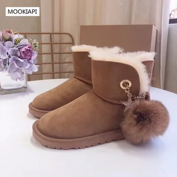 

In 2019, Europe's latest high-quality women's snow boots, real sheepskin, natural wool, low-barrel women's boots, free delivery