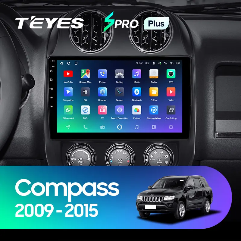TEYES SPRO Plus Штатная магнитола For Джип Компасс 1 Jeep Compass MK 2009 2015 Android 10 до 8 ЯДЕР 4 + 64ГБ 32EQ