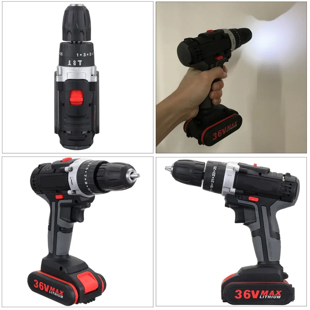 Rechargeable36V 5000 мА/ч, 5~ 28Nm 25-Скорость крутящий момент с двойным Скорость бесщеточная аккумуляторная электродрель отвертка светодиодный освещение w/Батарея