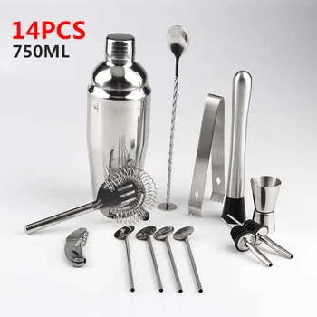 

1Set Cocktail Shaker Set Stainless Steel Mixer Drink Bar Bartender Kit Bars Set Tools With Wine Rack Stands Accessories