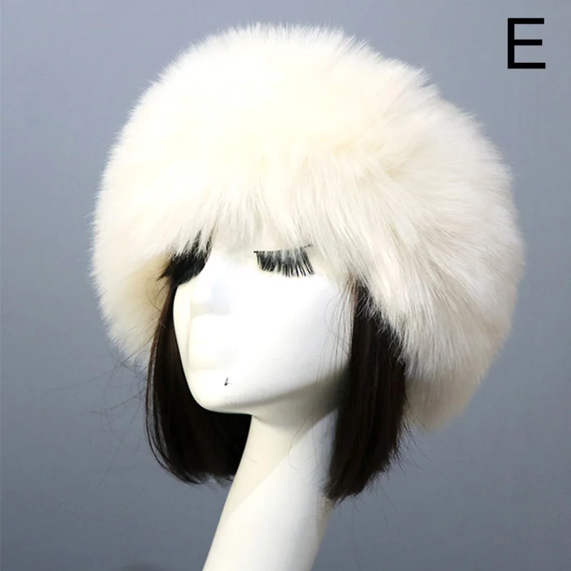 Women Faux Fur Cap Fashion Casual Solid Winter Warm Comfortable Female Short Plush Hairband Empty Top Hat Outdoor Ski Hats mens fur bomber hat Bomber Hats