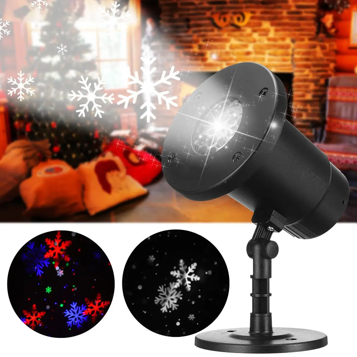 

Projector Lamp 18 Holes Outdoor Landscape Light Christmas Halloween Party Garden Decoration Waterproof Snowflakes Holiday Lamp