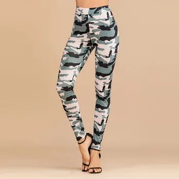 

Women Camouflage Print Leggings Casual Elasticity High Waist Workout Skinny Long Pants Summer Slim Pencil Pants Ladies Leggings