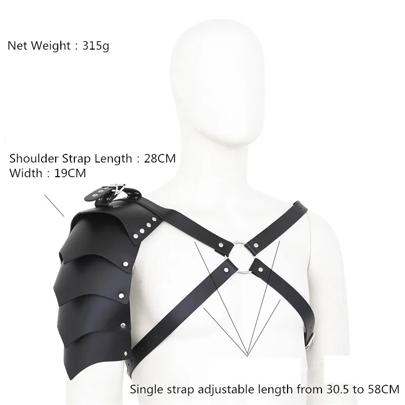 BDSM Men Sexy Chest Harness Leather Fetish Adjustable Male Harness with Single Shoulder Strap Exotic Top Tanks for Erotic Men
