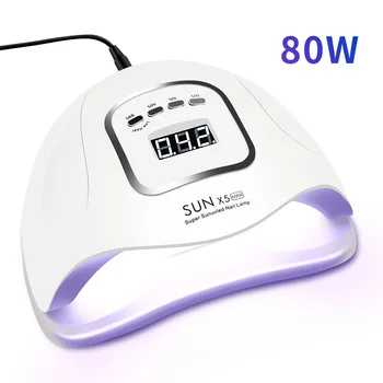 

80/54W LED Nail Lamp for Manicure Nail Dryer Machine UV Lamp For Curing UV Gel Nail Polish With Motion sensing LCD Display