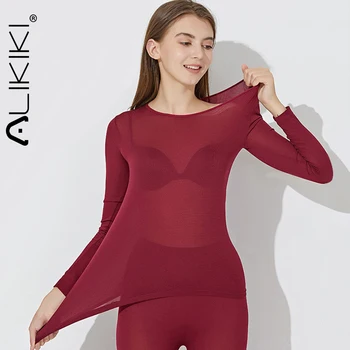 

Thermal Set For Women Warm Long Johns Winter Invisible Underwear Set Seamless Elastic Thermal Inner Wear Ladies Warm Home Suit