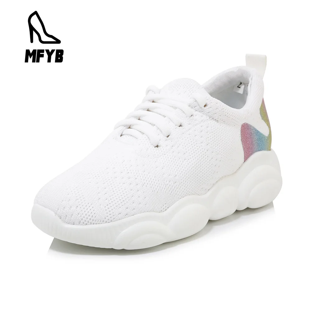 

MFYB Women's vulcanized shoes 2019 autumn new comfortable flat shoes women's breathable mesh cross strap casual shoes 34-46