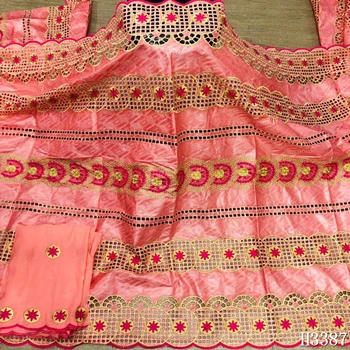 

New Arrival Bazin Riche Fabric African Lace Fabric 2020 High Quality Bazin Brode Cotton Nigerian Lace Fabrics For Dress HX3420