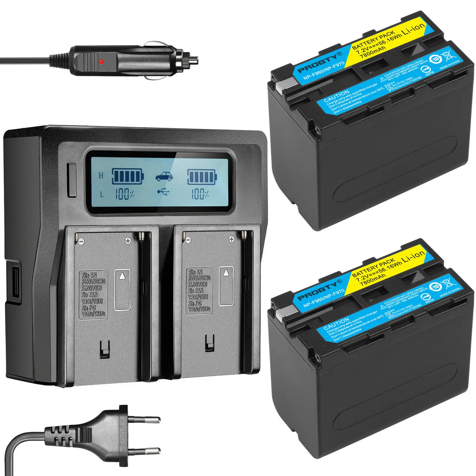2 шт. 7.4 В 7000 мАч NP-F960 NP-F970 NP F960 F970 аккумуляторные батареи + ЖК-дисплей двойной Зарядное устройство для SONY hvr-hd1000 hvr-hd1000e hvr-v1j