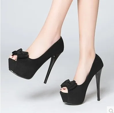 

March 2017-Spring Summer Fashion Fish Mouth Ultra-High-Heel Bow Thin Heeled Foot Covering WOMEN'S Shoes