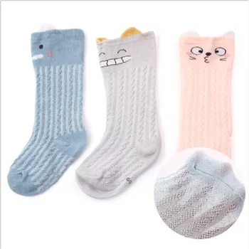 

New Spring Baby Knee High Socks Lovely Cartoon Infants Boys Girls Mesh Socks Breathable Kids Socks 0-3Y