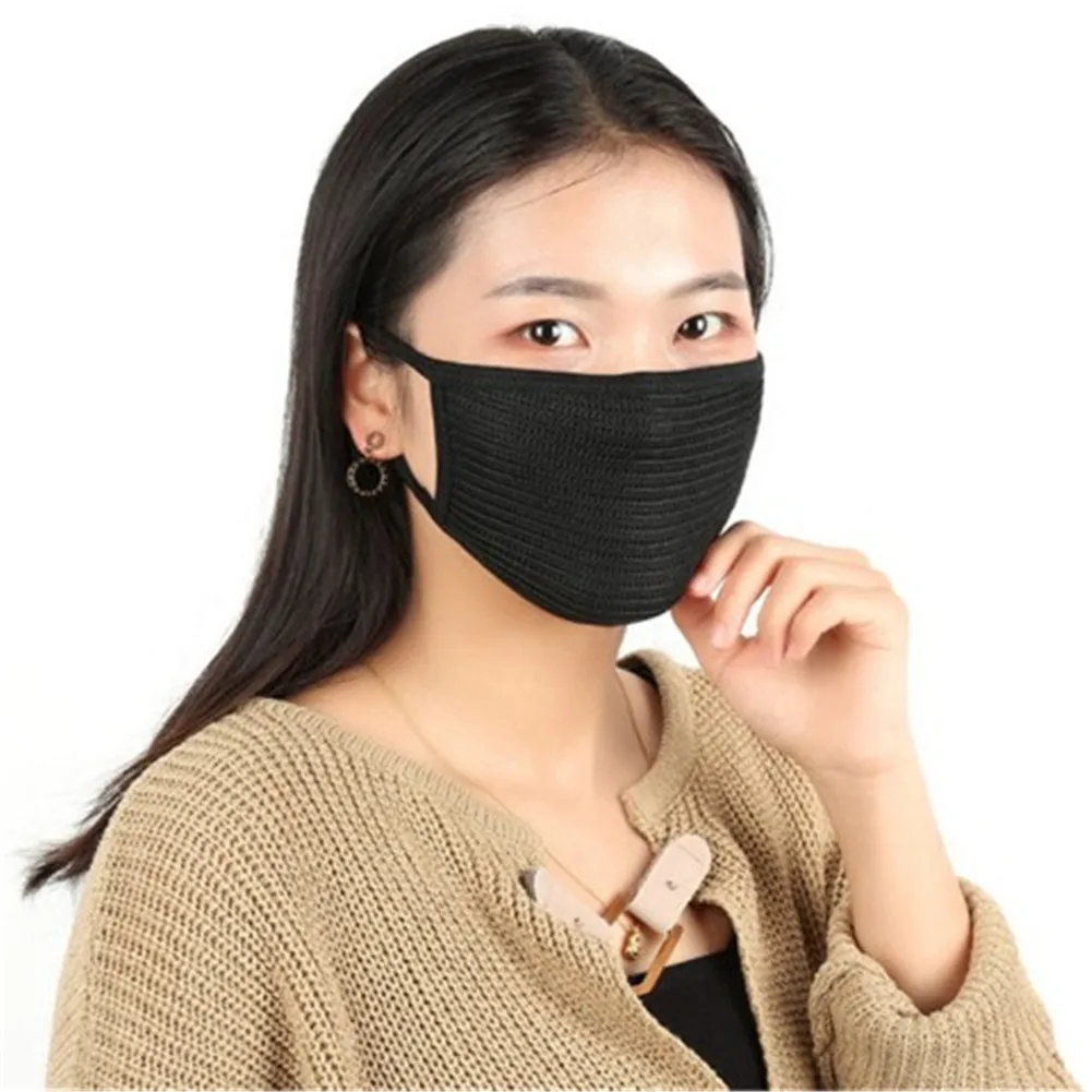 

1pc Simple Cotton Mouth Mask Anti dust Mouth-muffle Washable Black Mask On Face For Man Women Respirator