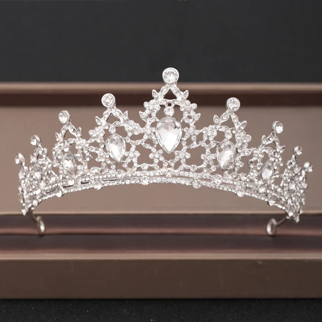 Wedding Crown Hair Jewelry Bridal Headpiece woman Baroque Rhinestones Crystal Tiaras Bride Party Crowns Wedding Hair Accessories Silver