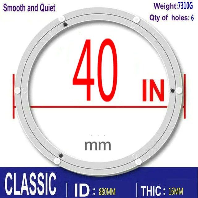 HQ 4-40INCH CLASSIC Thicken Aluminium Alloy Swivel Plate Lazy Susan Turntable Dining Table Swivel Plate for Kitchen Furniture 40INCH 99CM OD