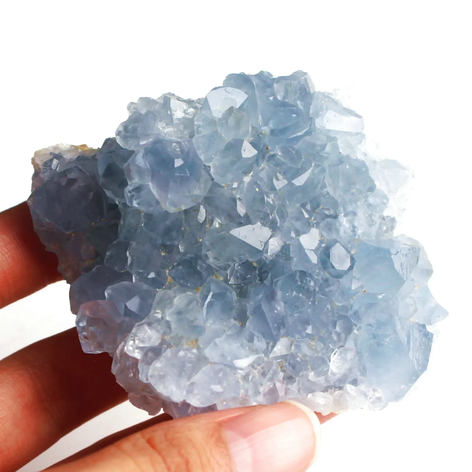 Кластер натуральные кристаллы Celestite Geode Chakra Rockstone шероховатый минеральный
