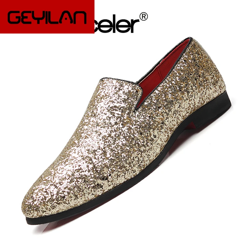 

Luxury Point Leather Men's Sequins Shoes Korean Version Personality Breathable Designer Shoes Men Sneaker Shoes Plus Size 47 48