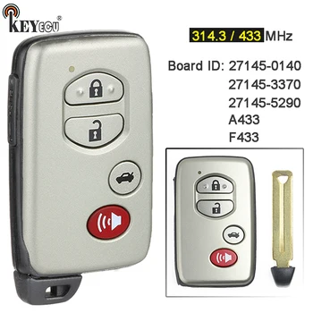Keyforkess A433 F433 27145-0140 / 27145-3370 / 27145-5290 Smart Card Remote Key Fob per Toyota Avalon Camary Aurion Sequoia Prius