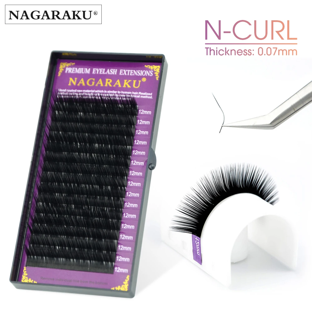 NAGARAKU N curl(M curl) норковые ресницы для наращивания Индивидуальные Накладные ресницы премиум класса