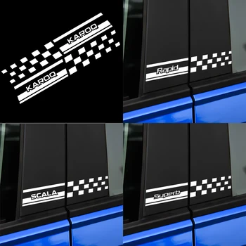 

2PCS Car Styling Window B Pillars Decorative Stickers for Skoda Octavia Rapid Fabia Superb Kodiaq Scala Karop Kamiq Accessories