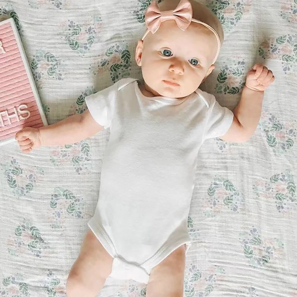 Mono Unisex de algodón blanco y negro para niños y niñas, ropa de manga corta para recién nacido