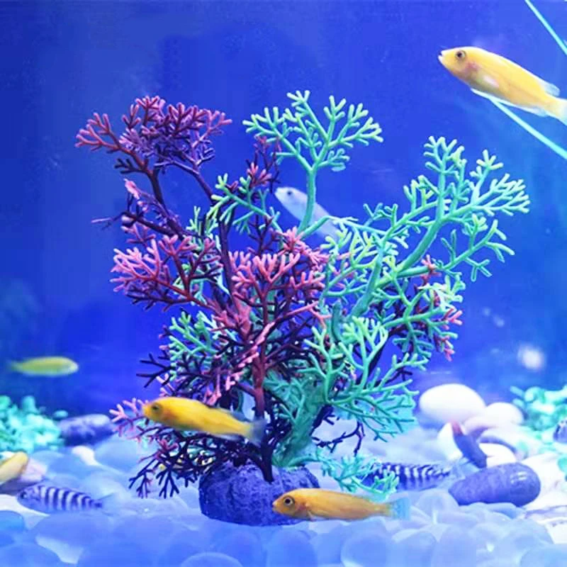 Украшение аквариума для аквариумных растений, искусственный Коралл, водная трава, ландшафтное украшение, Коралловое дерево, 2 цвета, Водолей, фон