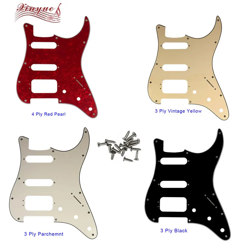 

Pleroo Guitar Parts - For US 72' 11 Screw Hole Standard St Deluxe Humbucker Hss strat Guitar pickguard Multiple colors available