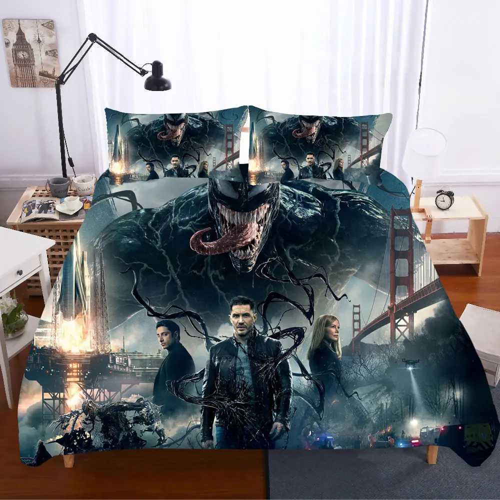 Venom, постельное белье, поплин, двойной размер, Комплект постельного белья, роскошный Nevresim Takimlari Ropa De Cama, Комплект постельного белья, покрывало из бязи