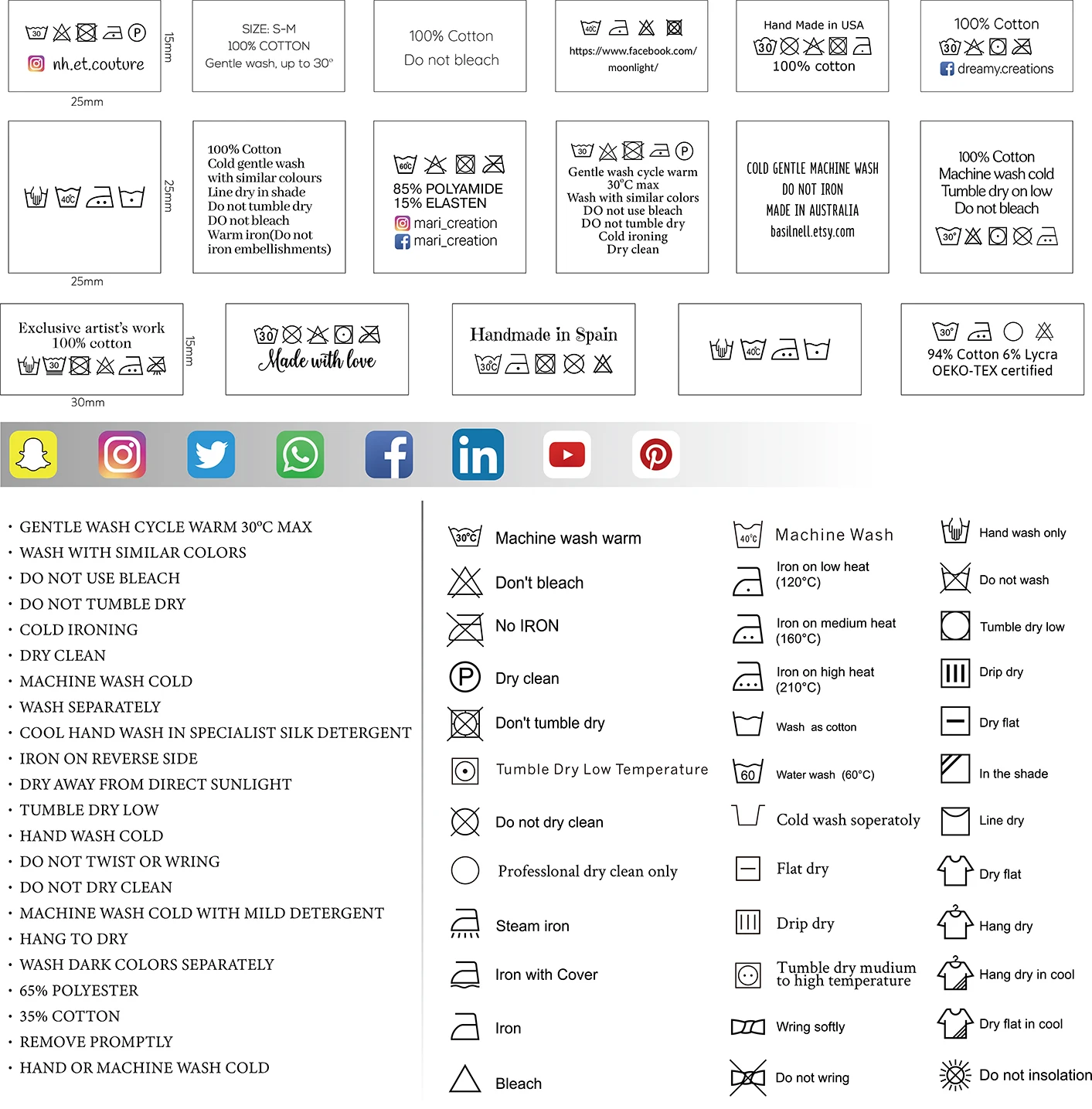 20*50 мм хлопок с логотипом или текстом, этикетка для шитья аксессуаров ...