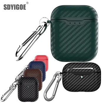 

For airpods case New with Wireless Charging Case headphones case Box cover Carbon Fibre texture design case For airpods pro 1 2