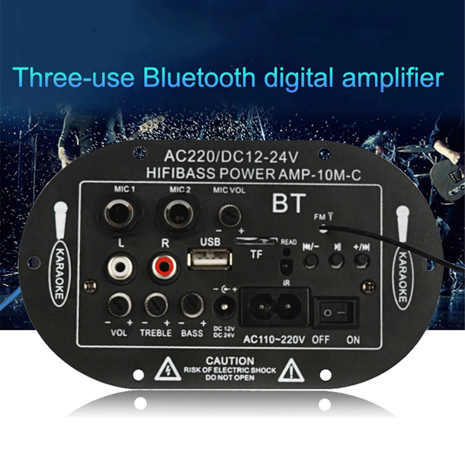 Car Digital 35W Power 12V 24V 220V 8" / 10" Bluetooth Amplifier Board USB FM TF Player Subwoofer w/ Remote | Электроника