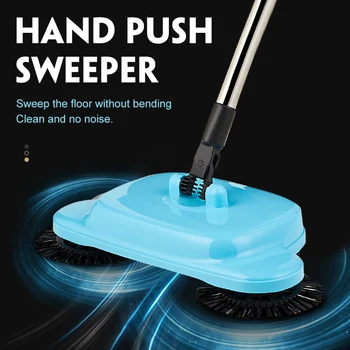 

Push Type Hand Push Magic Broom Dustpan Stainless Steel Sweeping Machine With 6 Mops Hand Push Sweep Household Cleaning Tool